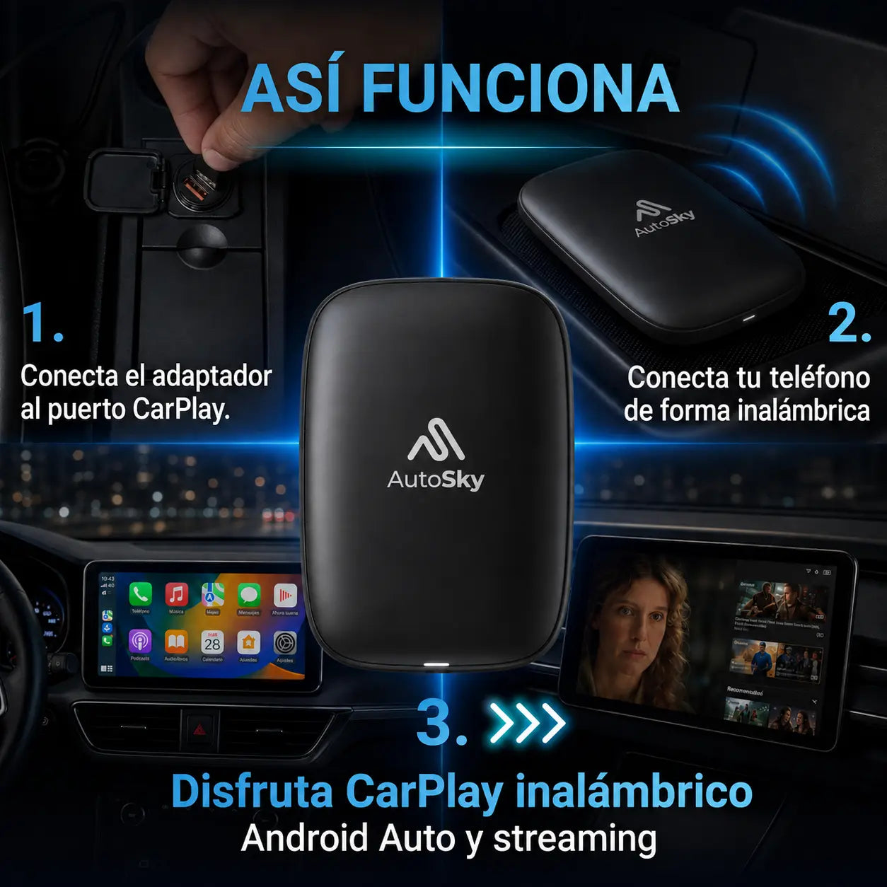 Adaptador Carplay | Android Auto | Streaming